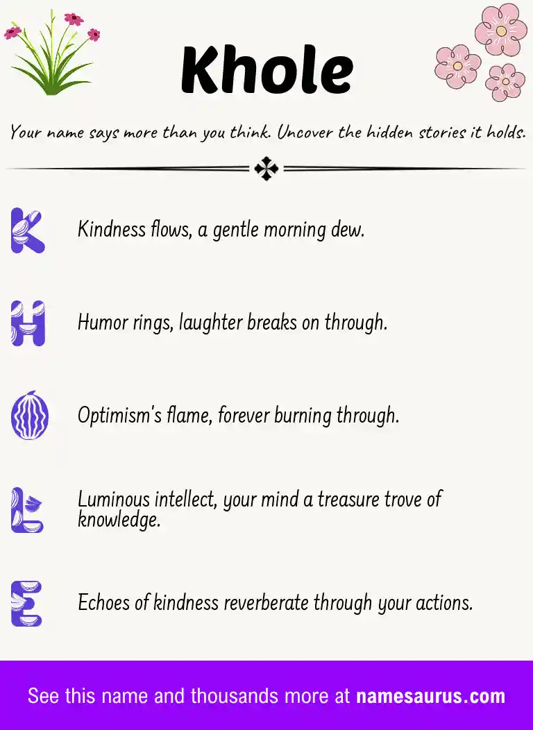 Acrostic poem about Khole.