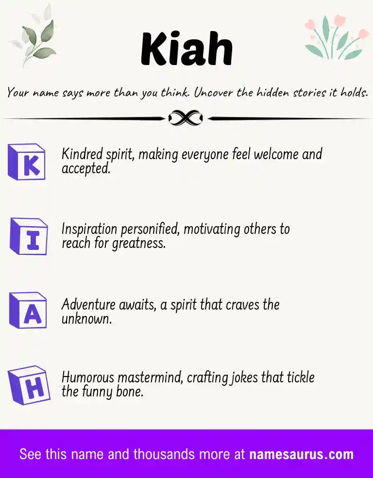 Acrostic poem about Kiah.