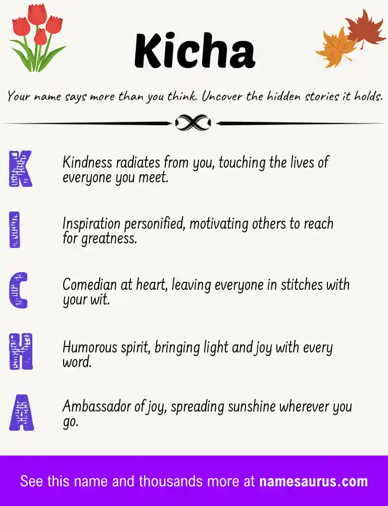 Acrostic poem about Kicha.