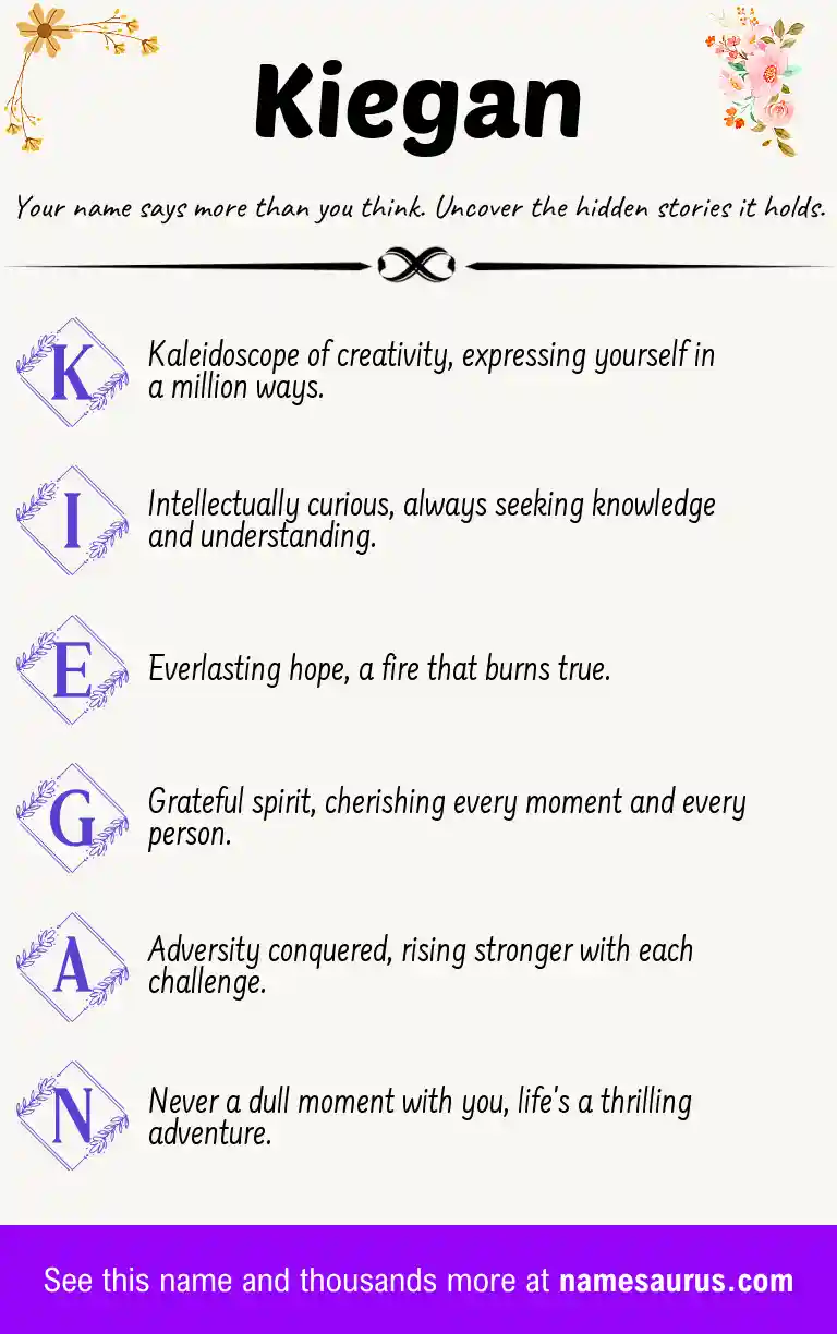 Acrostic poem about Kiegan.