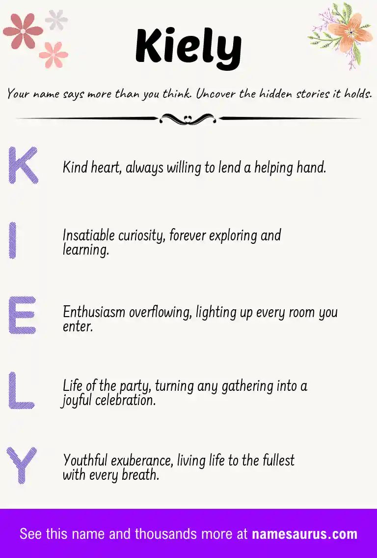Acrostic poem about Kiely.