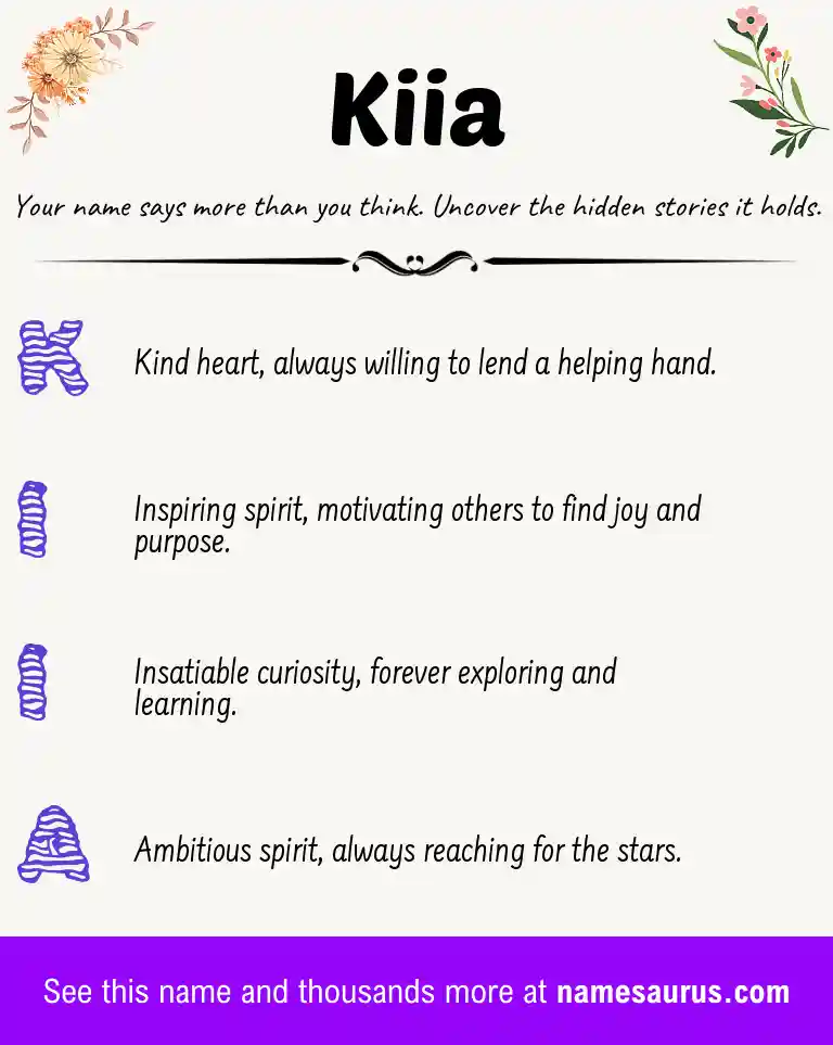 Acrostic poem about Kiia.