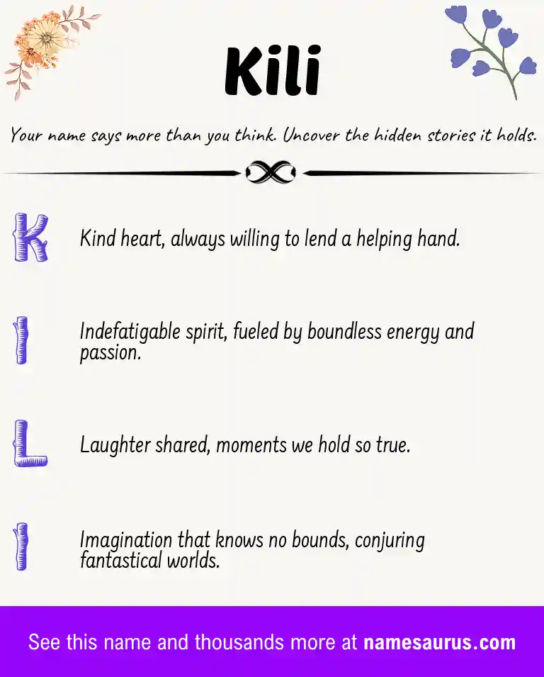 Acrostic poem about Kili.