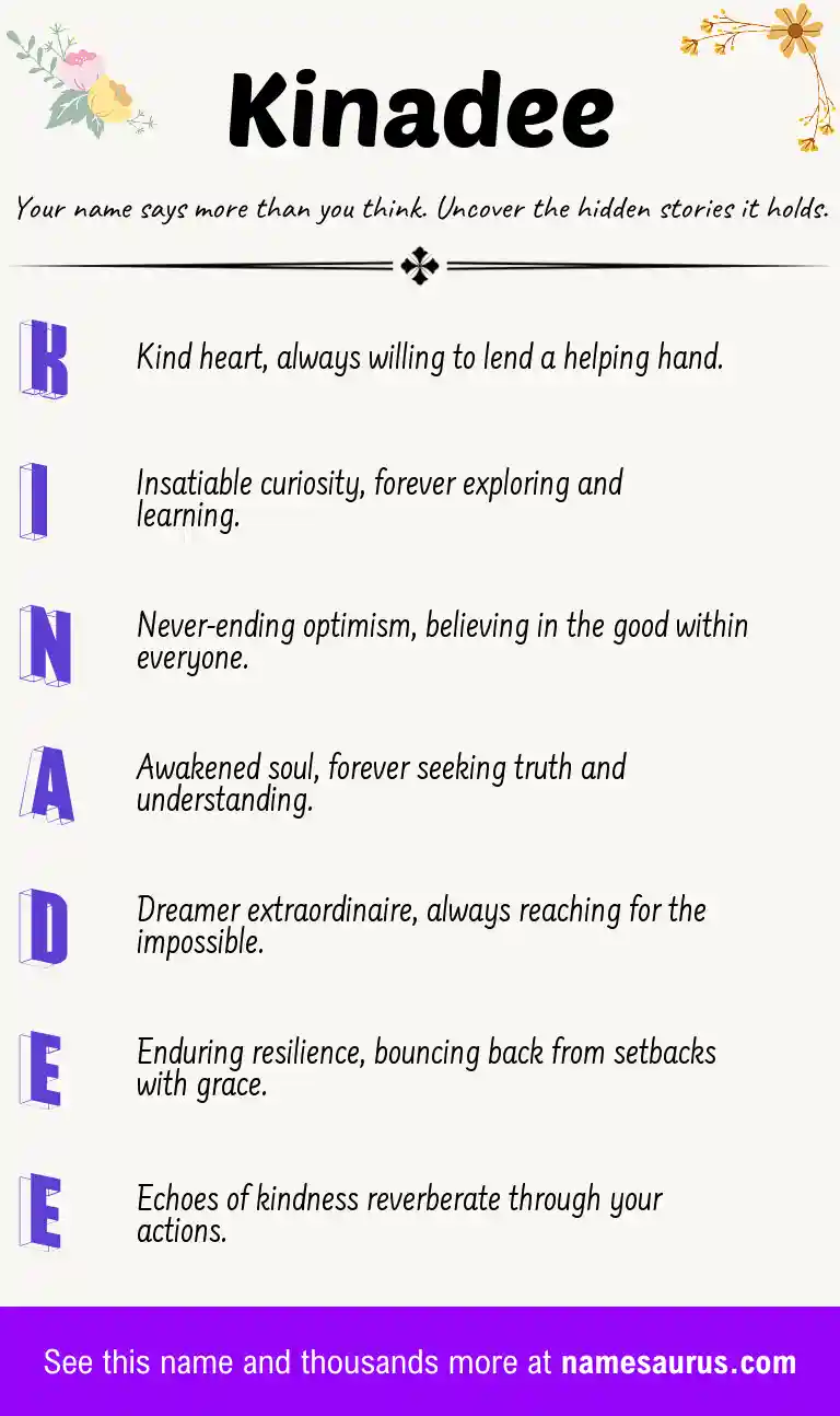 Acrostic poem about Kinadee.