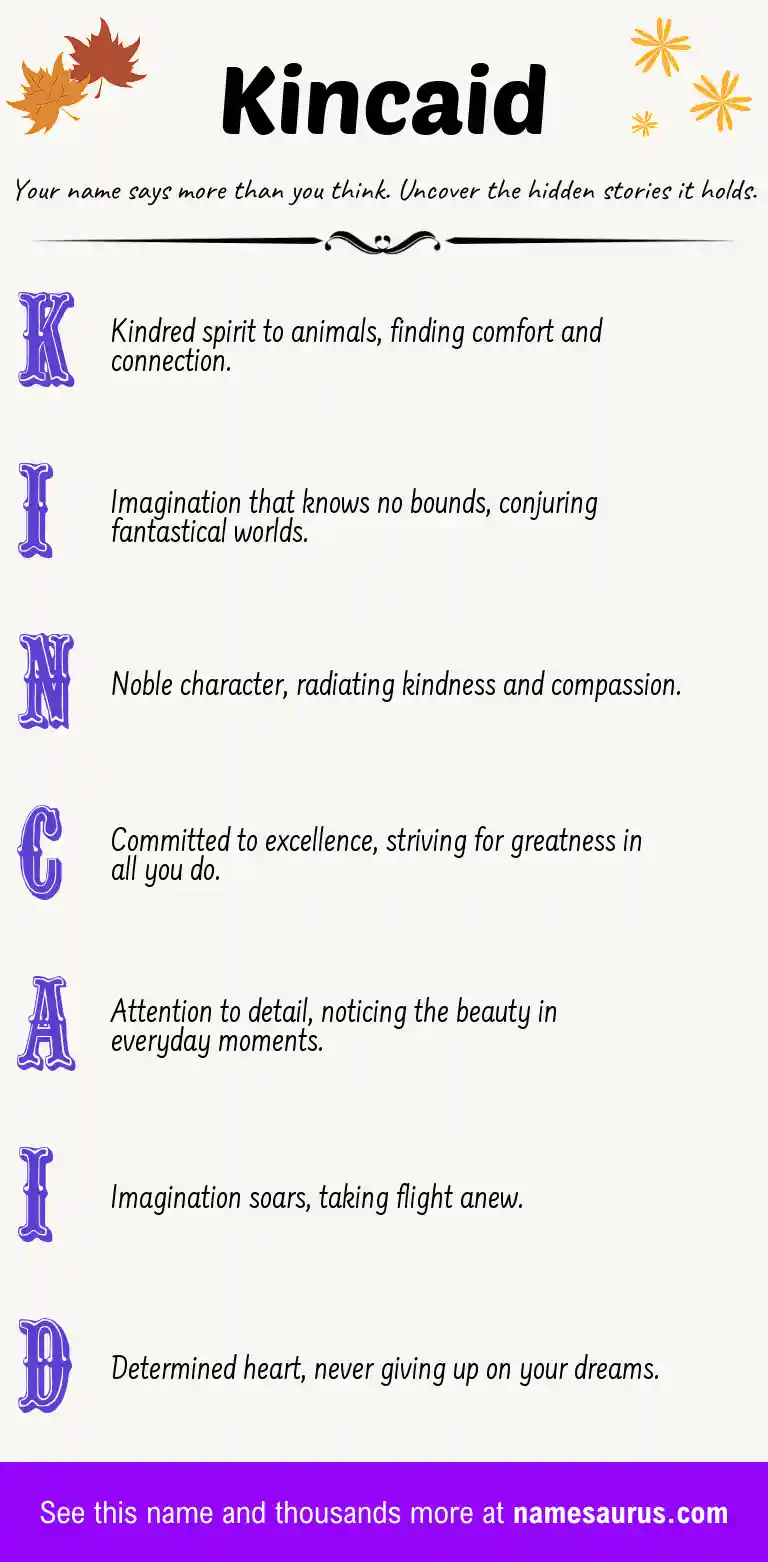 Acrostic poem about Kincaid.