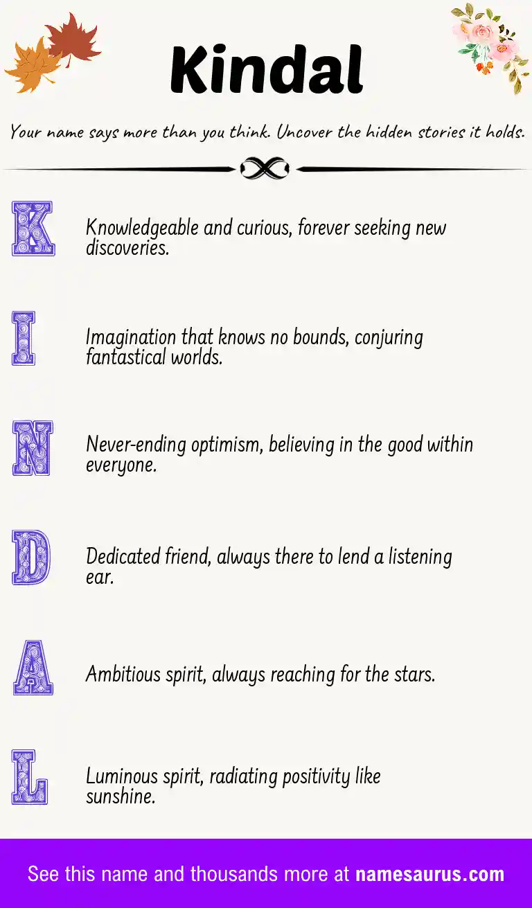 Acrostic poem about Kindal.