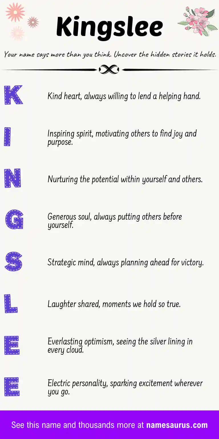 Acrostic poem about Kingslee.