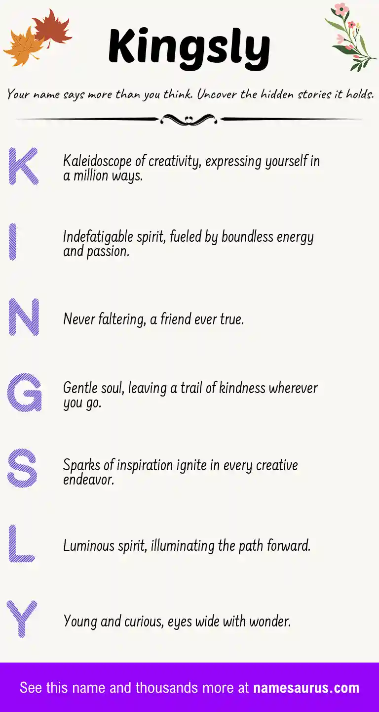 Acrostic poem about Kingsly.