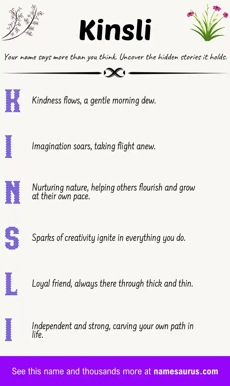 Acrostic poem about Kinsli.