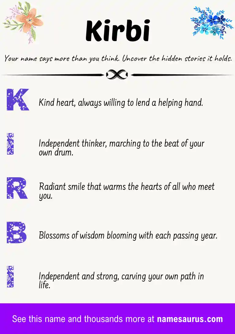 Acrostic poem about Kirbi.