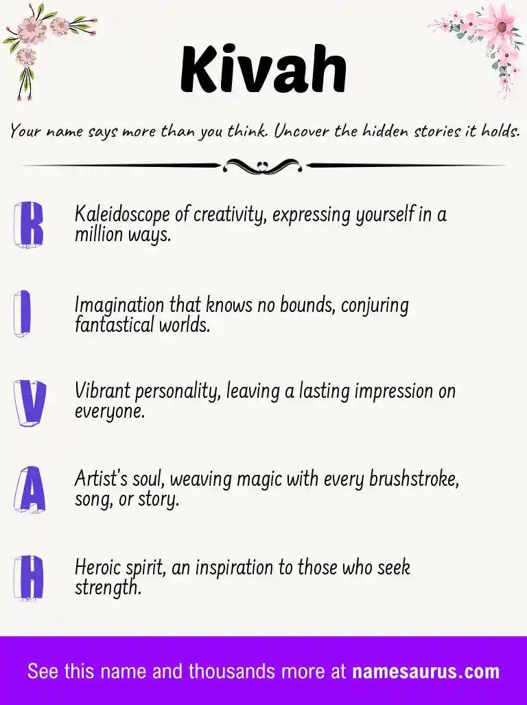 Acrostic poem about Kivah.