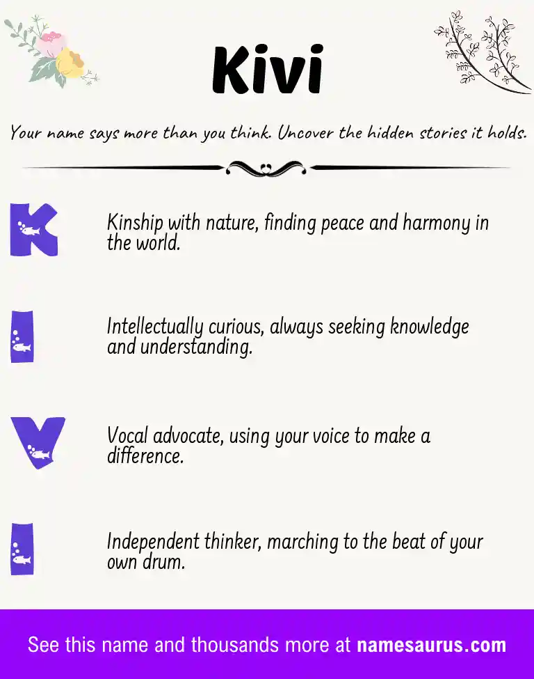 Acrostic poem about Kivi.