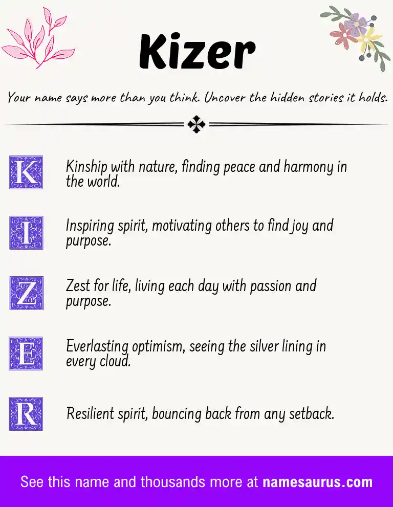 Acrostic poem about Kizer.