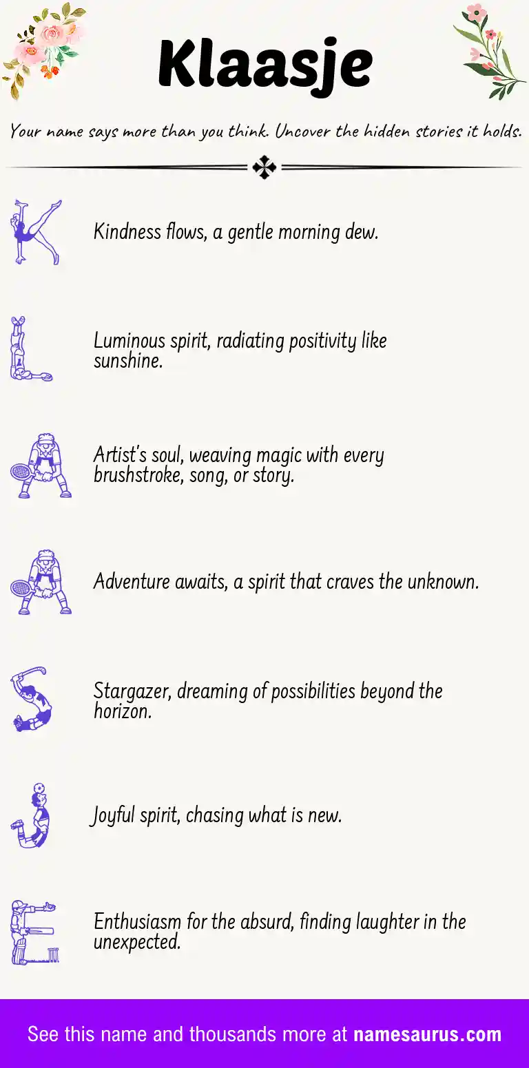Acrostic poem about Klaasje.