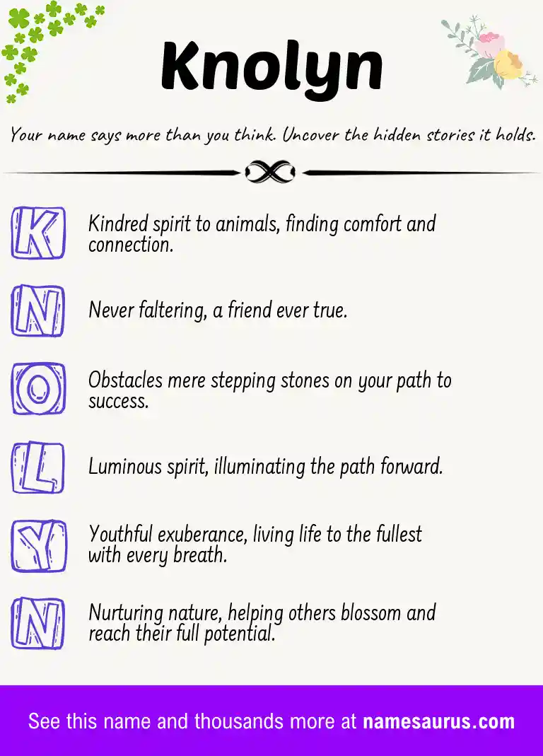 Acrostic poem about Knolyn.