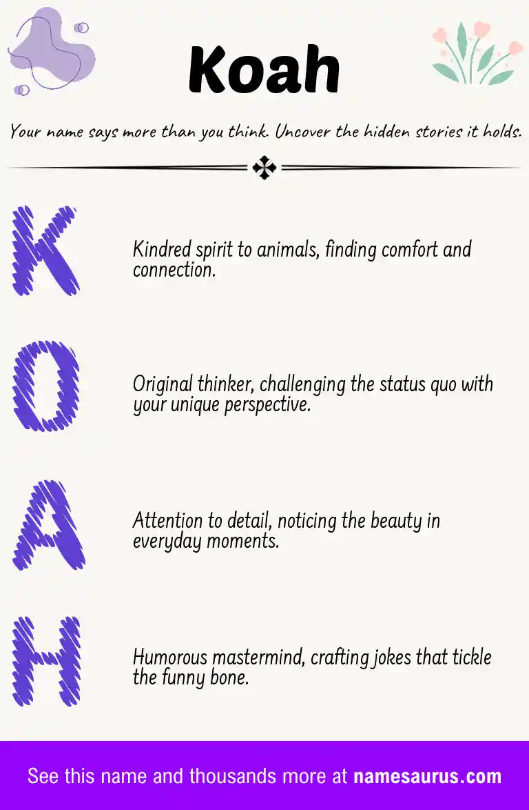 Acrostic poem about Koah.