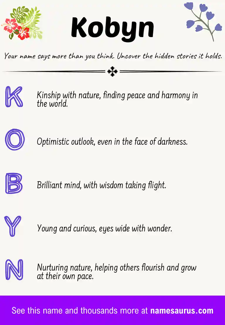 Acrostic poem about Kobyn.
