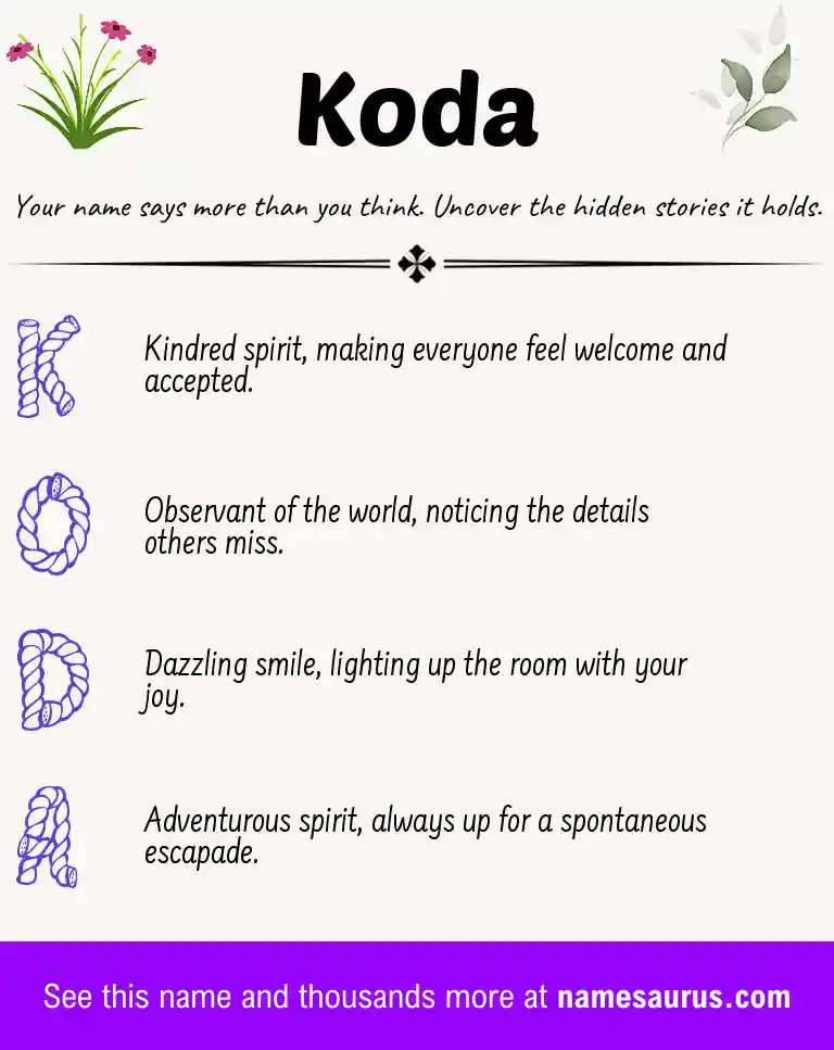 Acrostic poem about Koda.