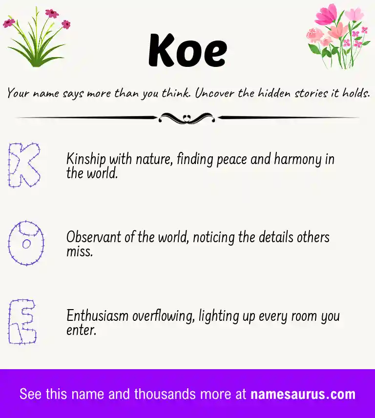 Acrostic poem about Koe.