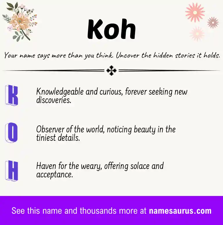 Acrostic poem about Koh.