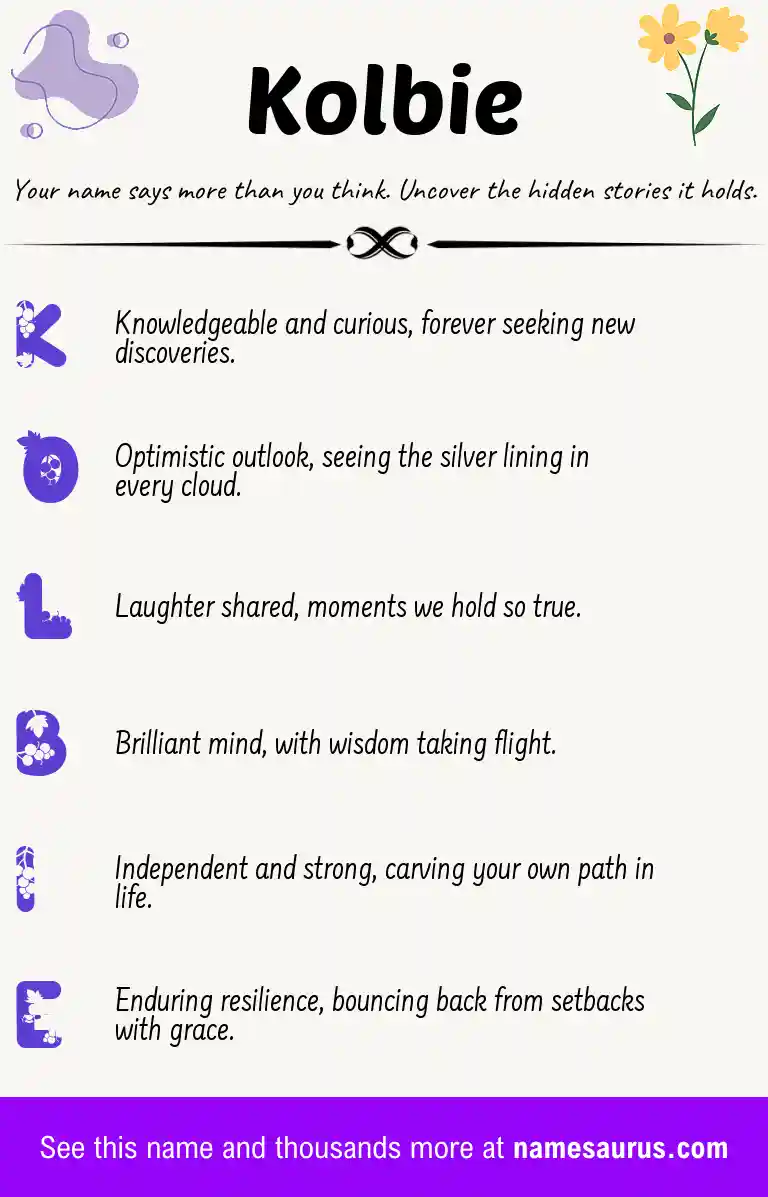 Acrostic poem about Kolbie.