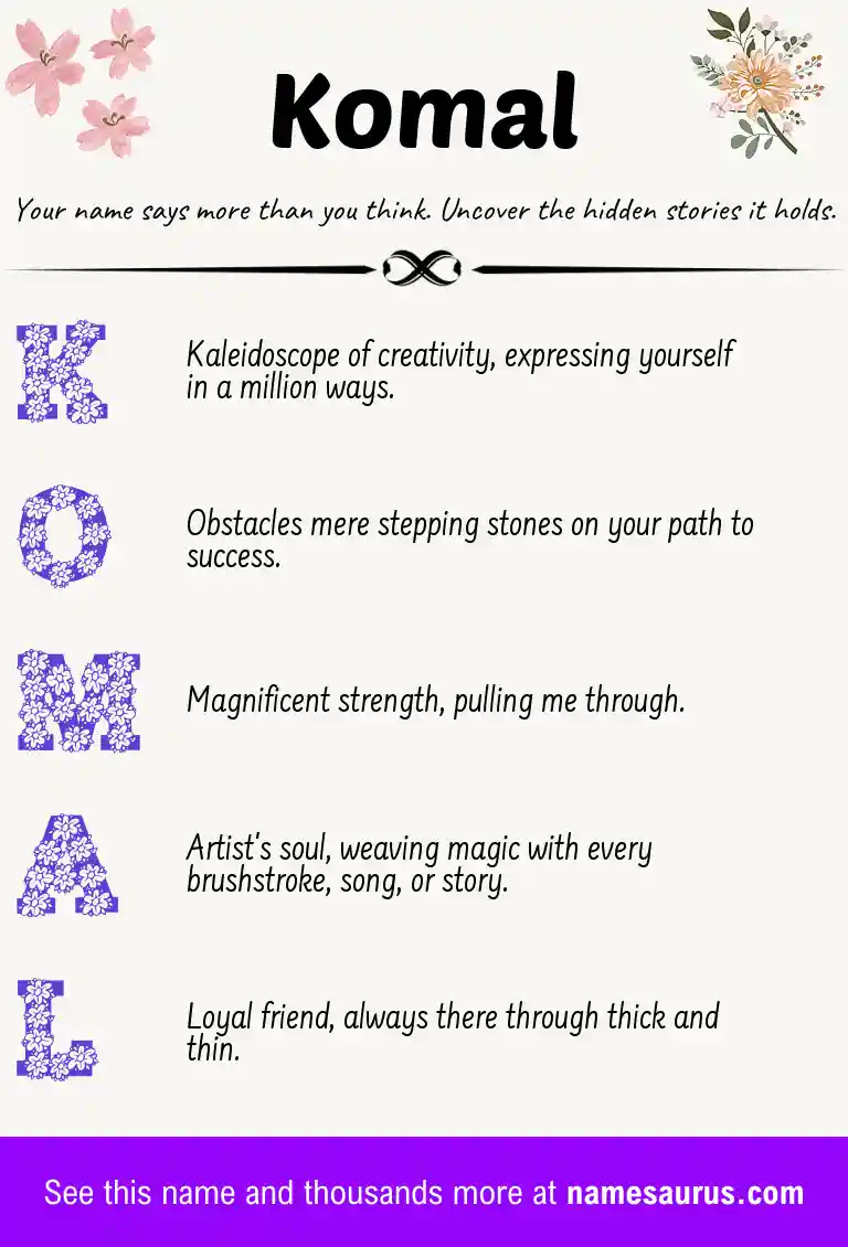 Acrostic poem about Komal.