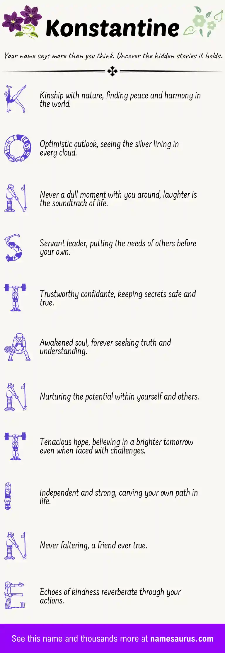 Acrostic poem about Konstantine.