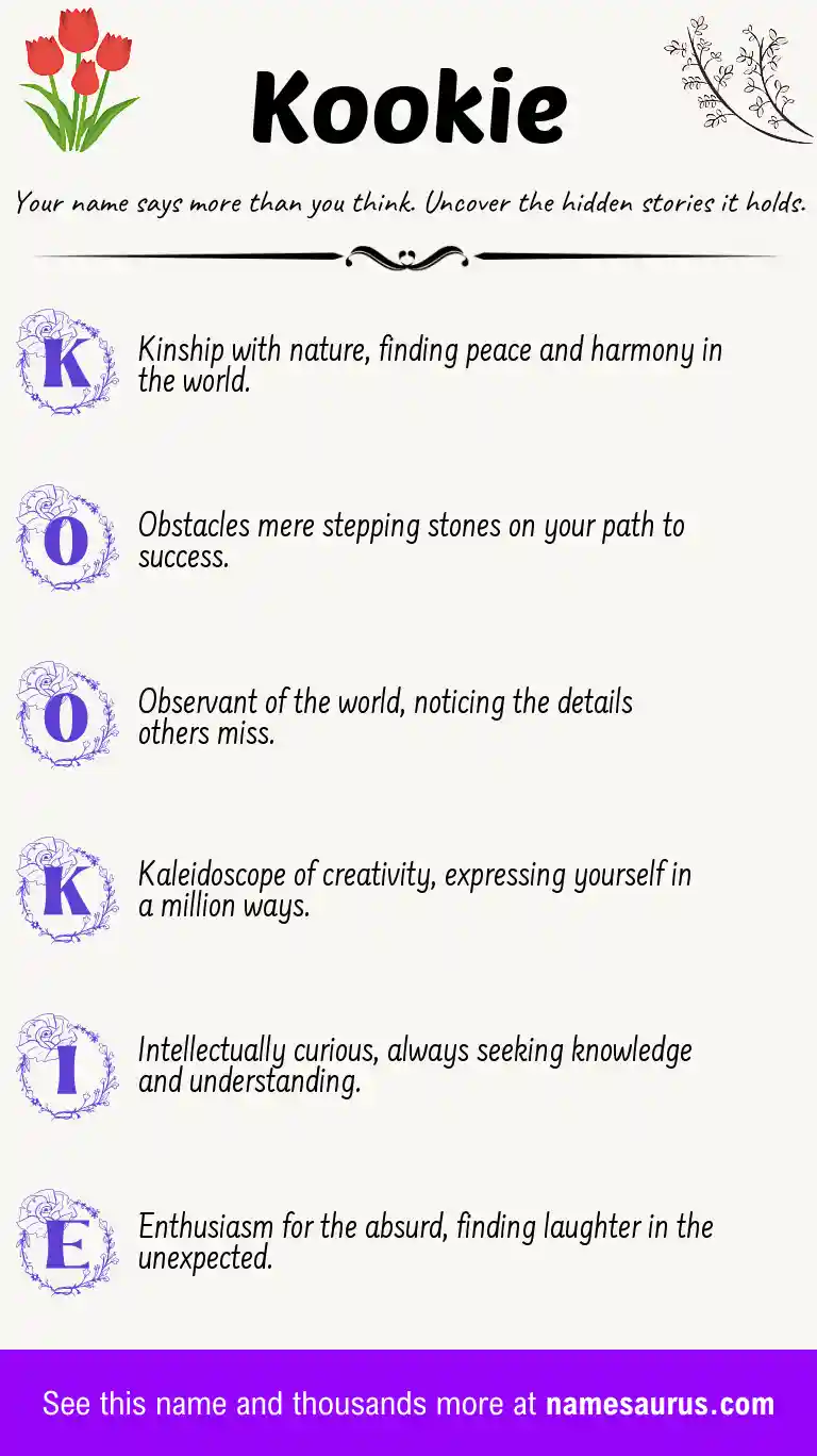 Acrostic poem about Kookie.