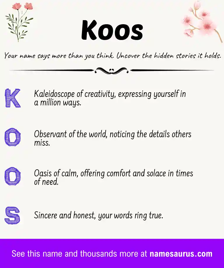 Acrostic poem about Koos.