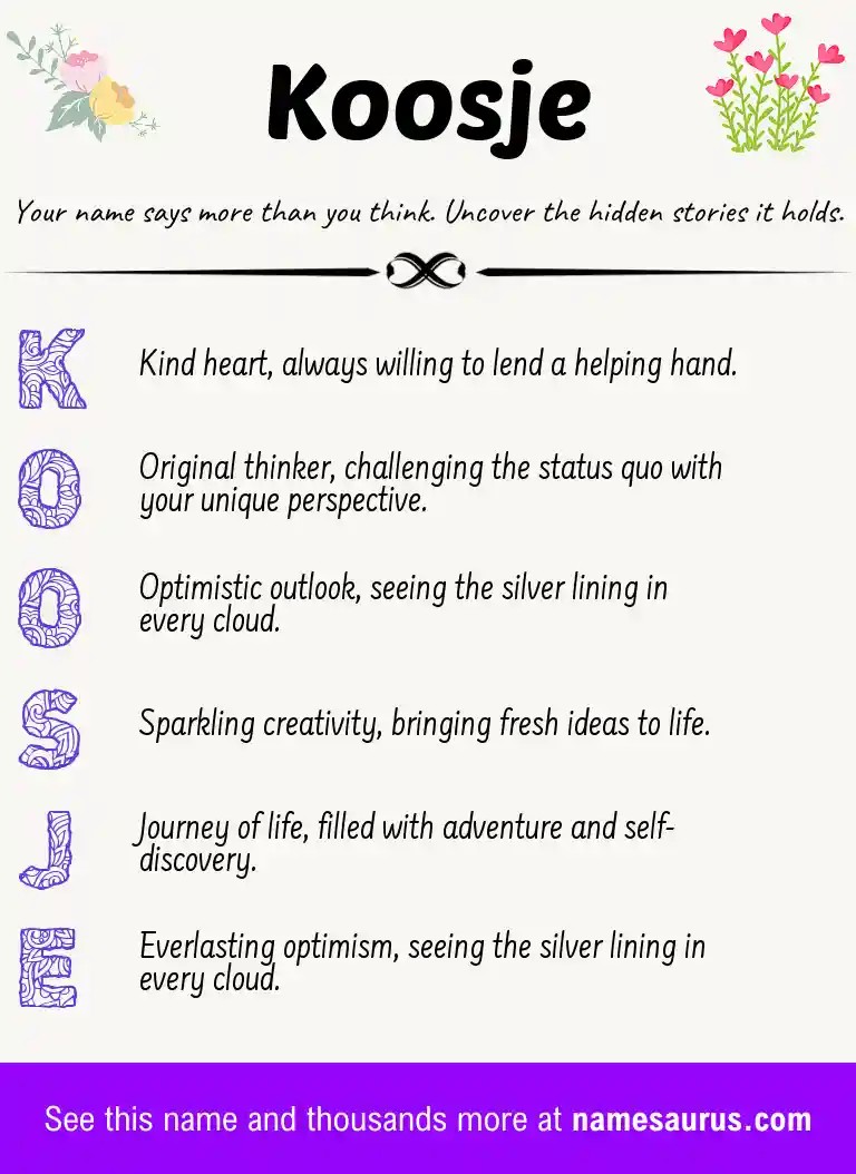 Acrostic poem about Koosje.