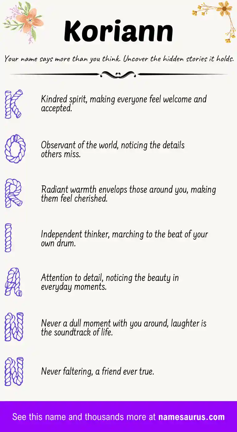 Acrostic poem about Koriann.