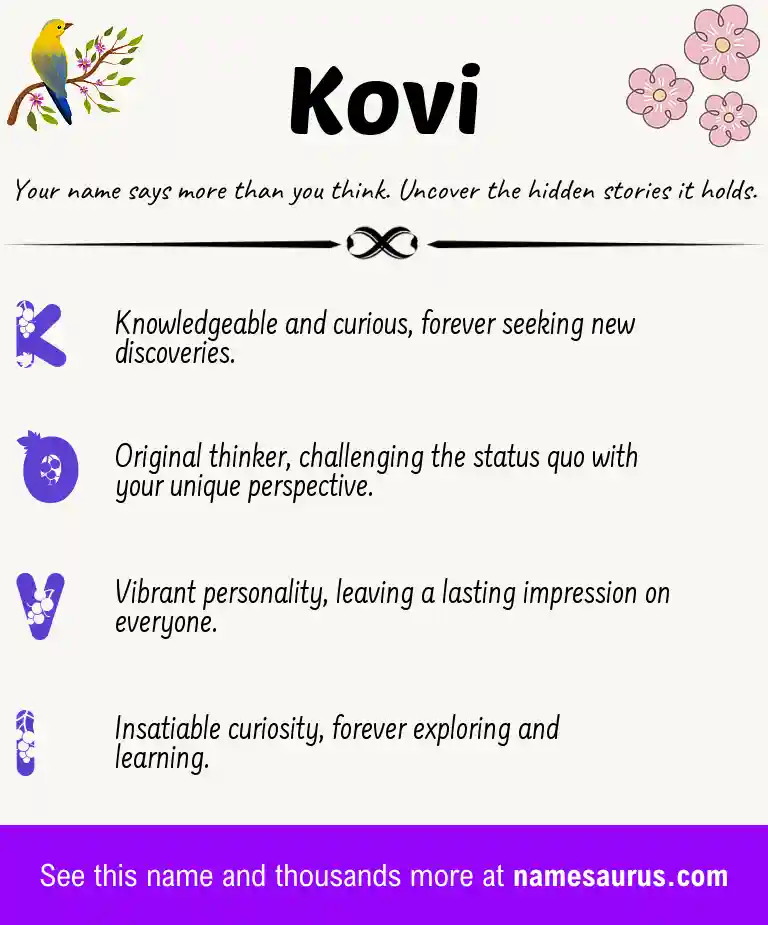 Acrostic poem about Kovi.
