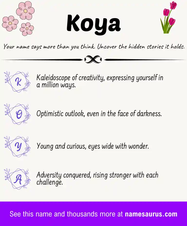 Acrostic poem about Koya.