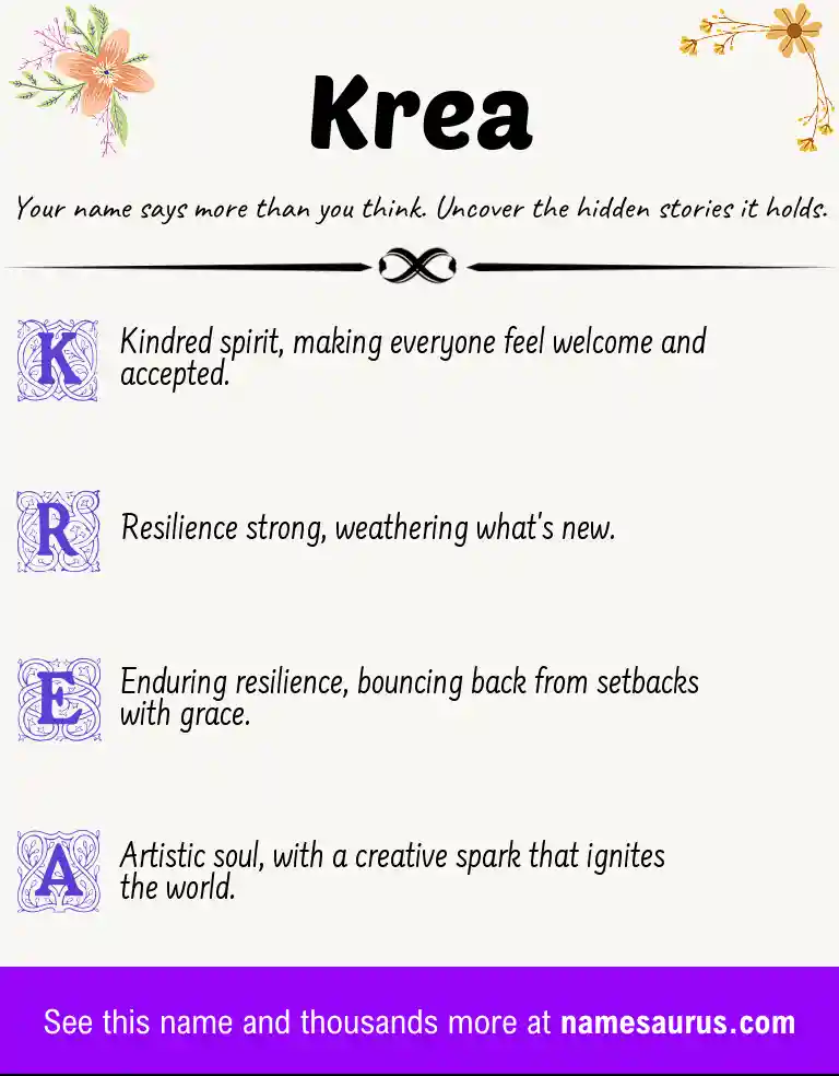 Acrostic poem about Krea.