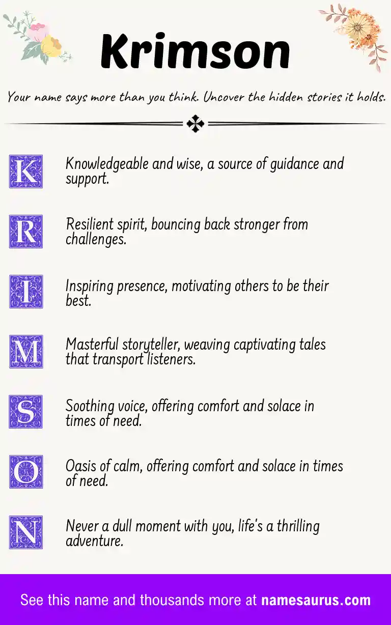 Acrostic poem about Krimson.