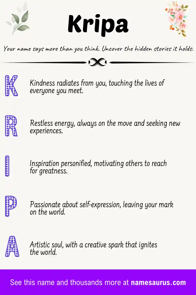 Acrostic poem about Kripa.