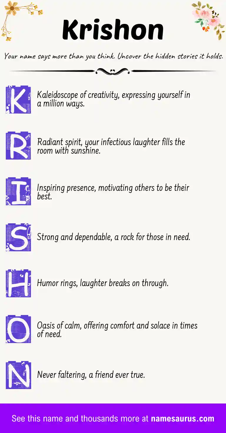 Acrostic poem about Krishon.