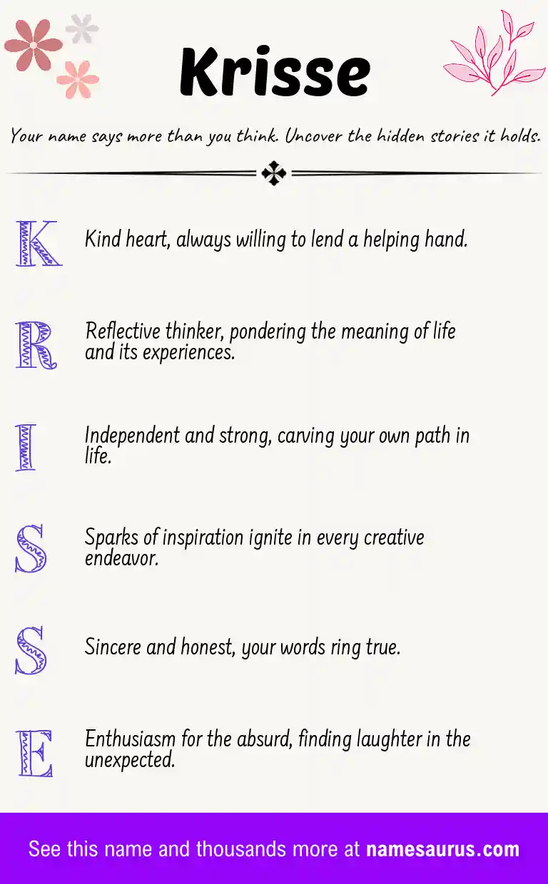 Acrostic poem about Krisse.