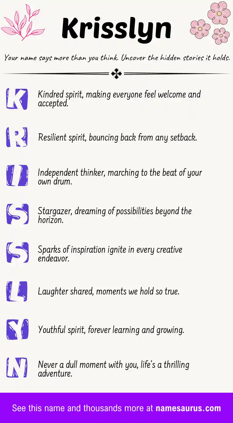 Acrostic poem about Krisslyn.