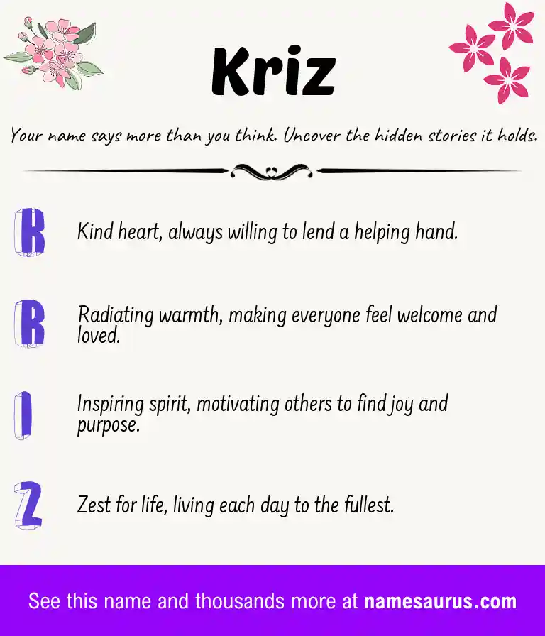 Acrostic poem about Kriz.