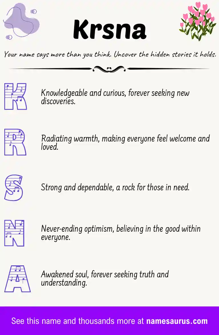 Acrostic poem about Krsna.