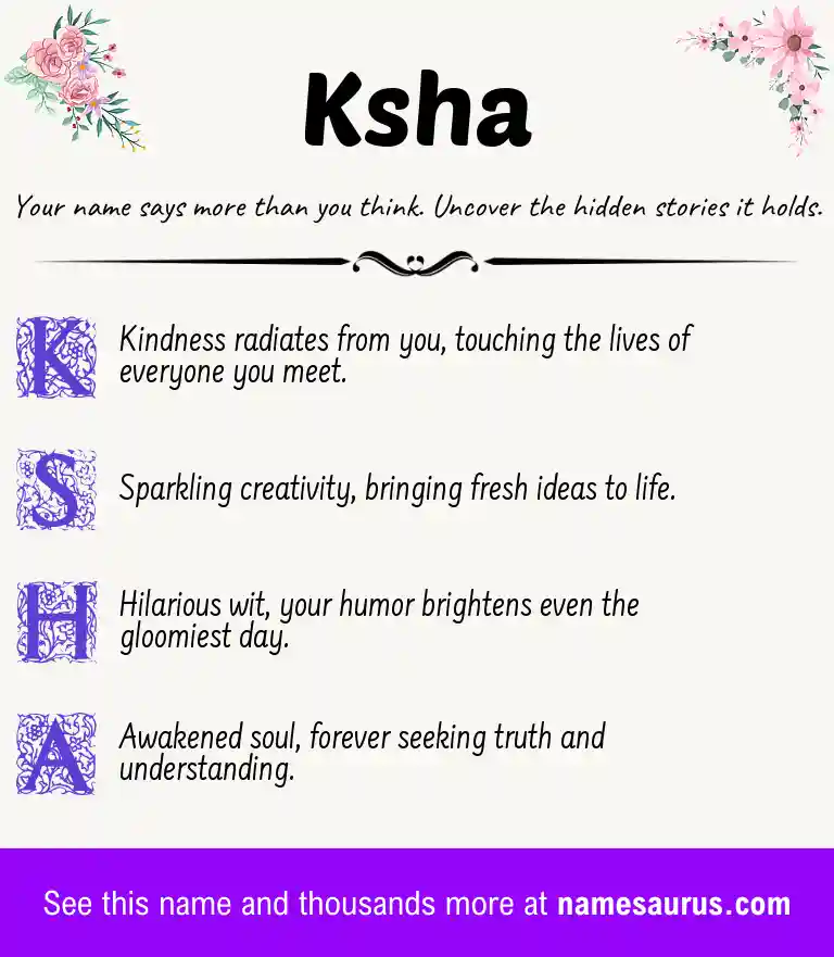 Acrostic poem about Ksha.