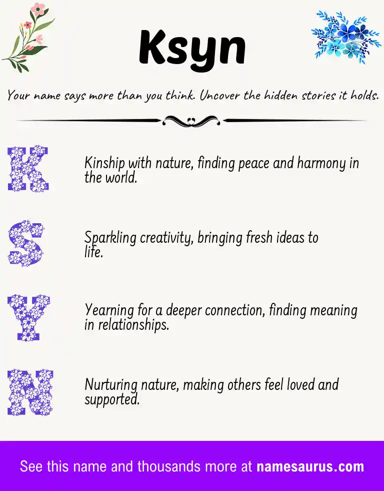 Acrostic poem about Ksyn.
