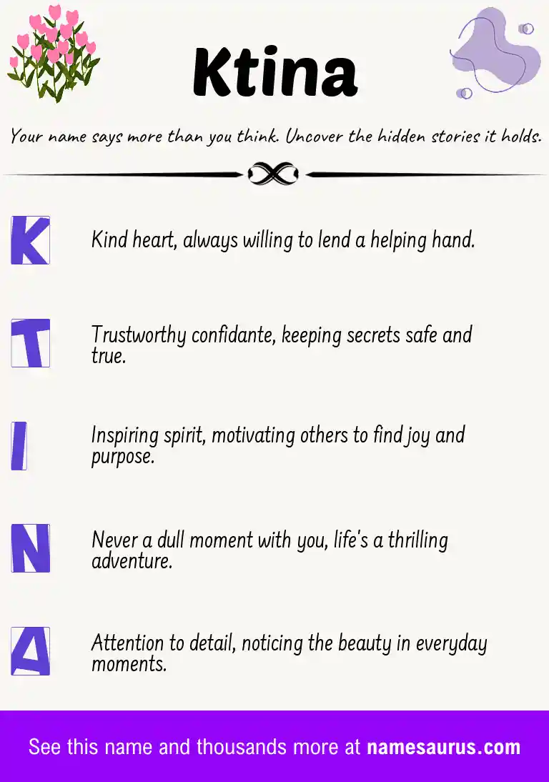 Acrostic poem about Ktina.