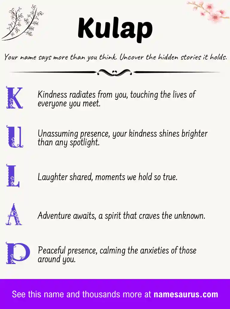 Acrostic poem about Kulap.