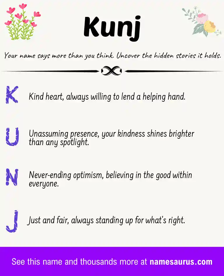 Acrostic poem about Kunj.