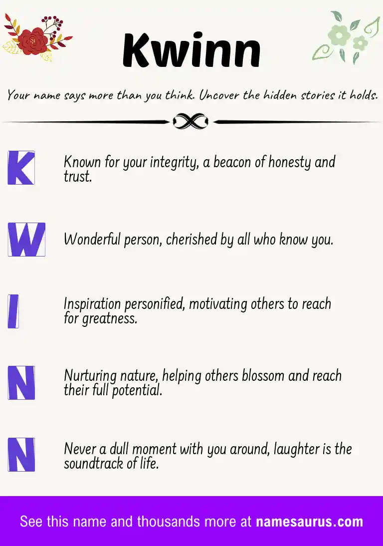 Acrostic poem about Kwinn.