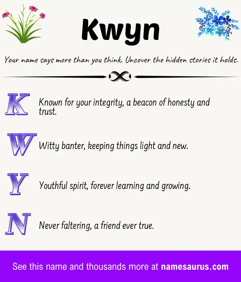 Acrostic poem about Kwyn.