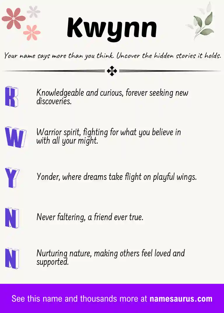 Acrostic poem about Kwynn.