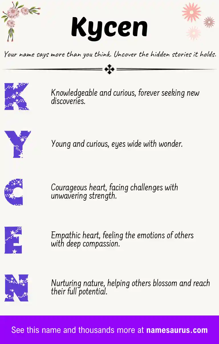 Acrostic poem about Kycen.